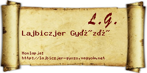 Lajbiczjer Győző névjegykártya